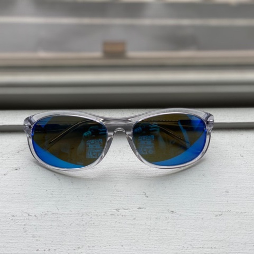 Revo Vintage Wrap Sunglasses - Crystal & H2O Blue